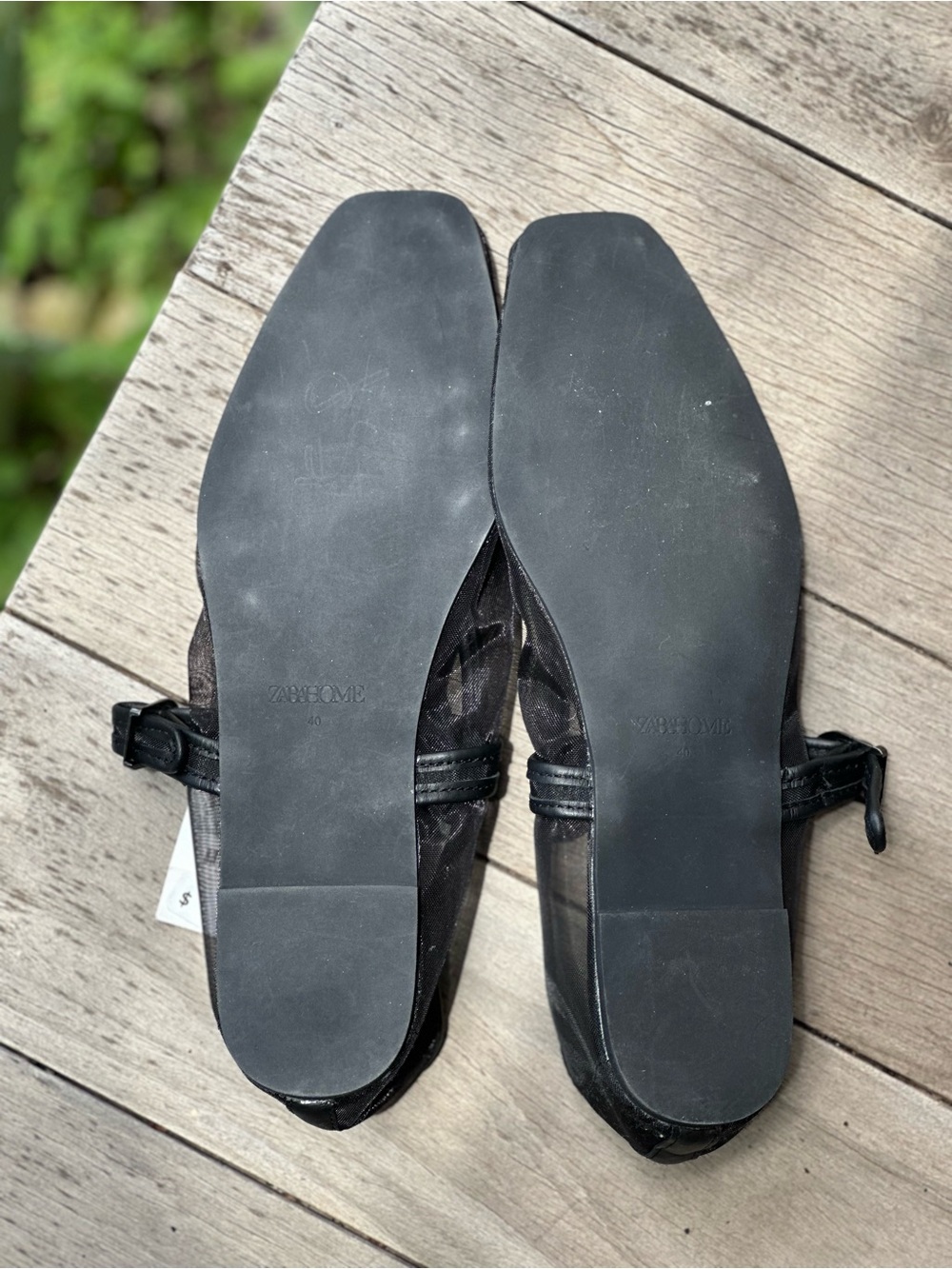 ZARA Mesh Black Mary Jane Flat with Strap in Size 40 — NWT - Picture 5 of 5